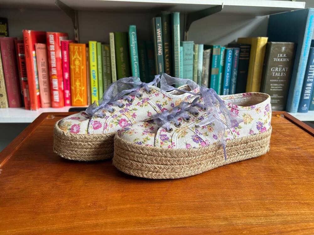 Superga x LoveShackFancy Floral Canvas Espadrille Platform Sneakers